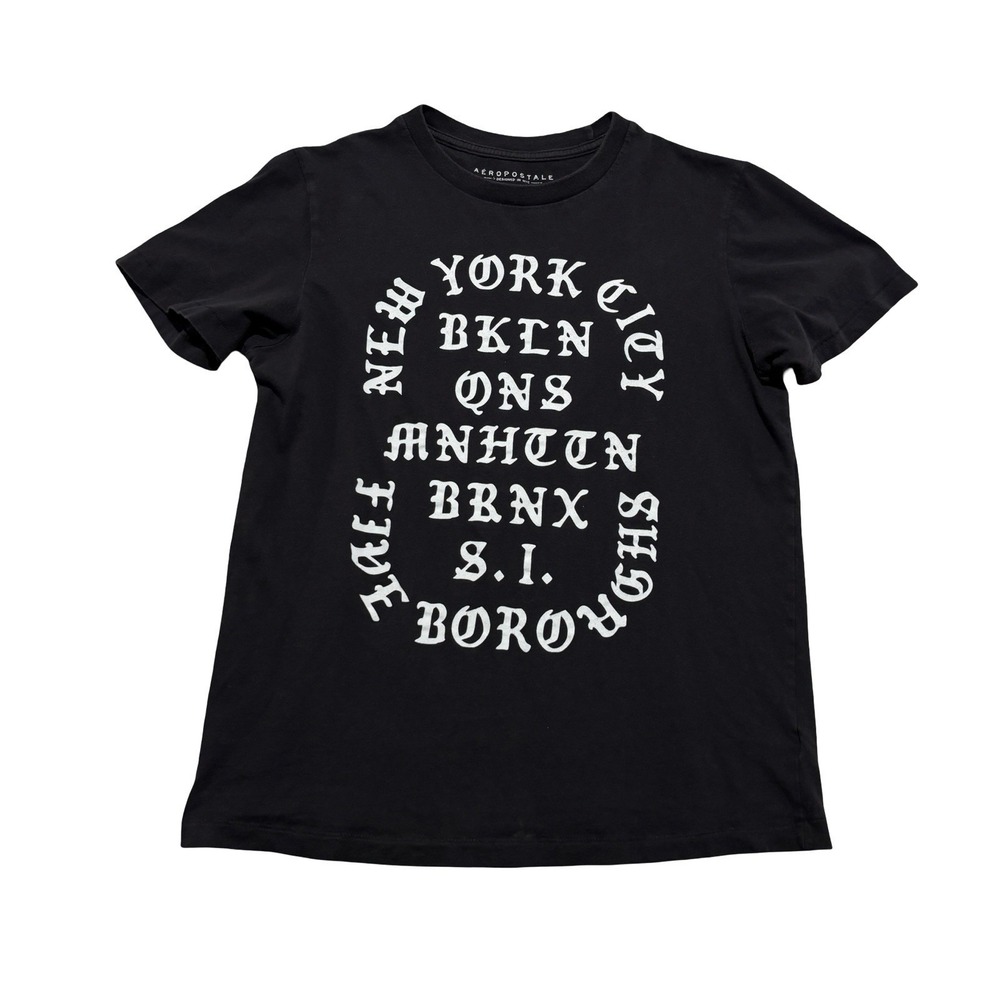 Aeropostale Men's Grunge Graphic Gothic Letters T Shirt Size Small 19 x 24